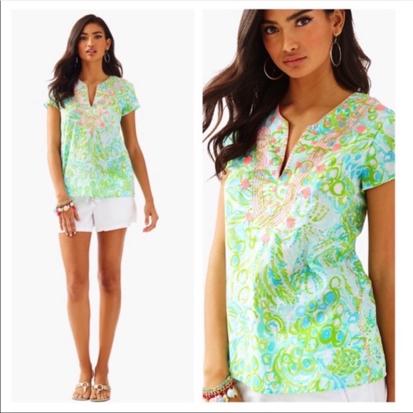 EUC - Lilly Pulitzer Sea Breeze Tunic - Size M - Picture 1 of 6
